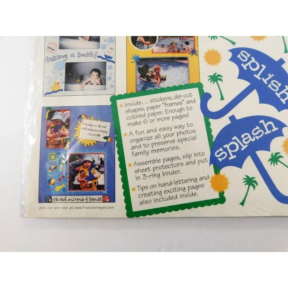 Frances Meyer Splish Splash Scrapbook Page Kit 8.5x11 Stickers Die Cuts Frames